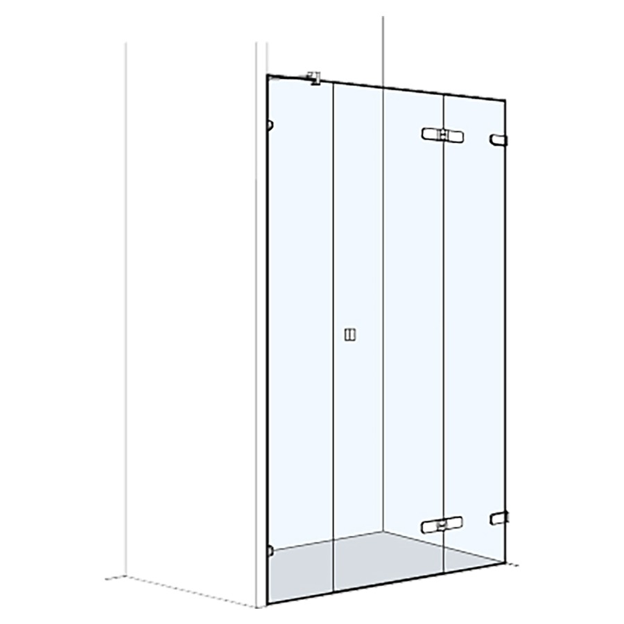 Porte pivotante S505PLUS niche
100.1-140 cm, H 200 cm
sans cadre, avec partie fixe à droite
et cloison latérale en alignement
porte charniere à droite
MESURES EXACTES SELON PRISE DE MESURE