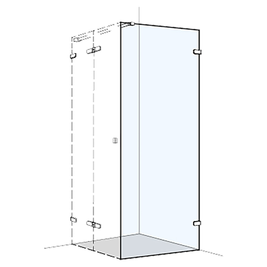 Cloison latérale S505PLUS 
40.1-60 cm, H 200 cm
sans cadre, pour portes pivotante
fixation à droite
MESURES EXACTES SELON PRISE DE MESURE