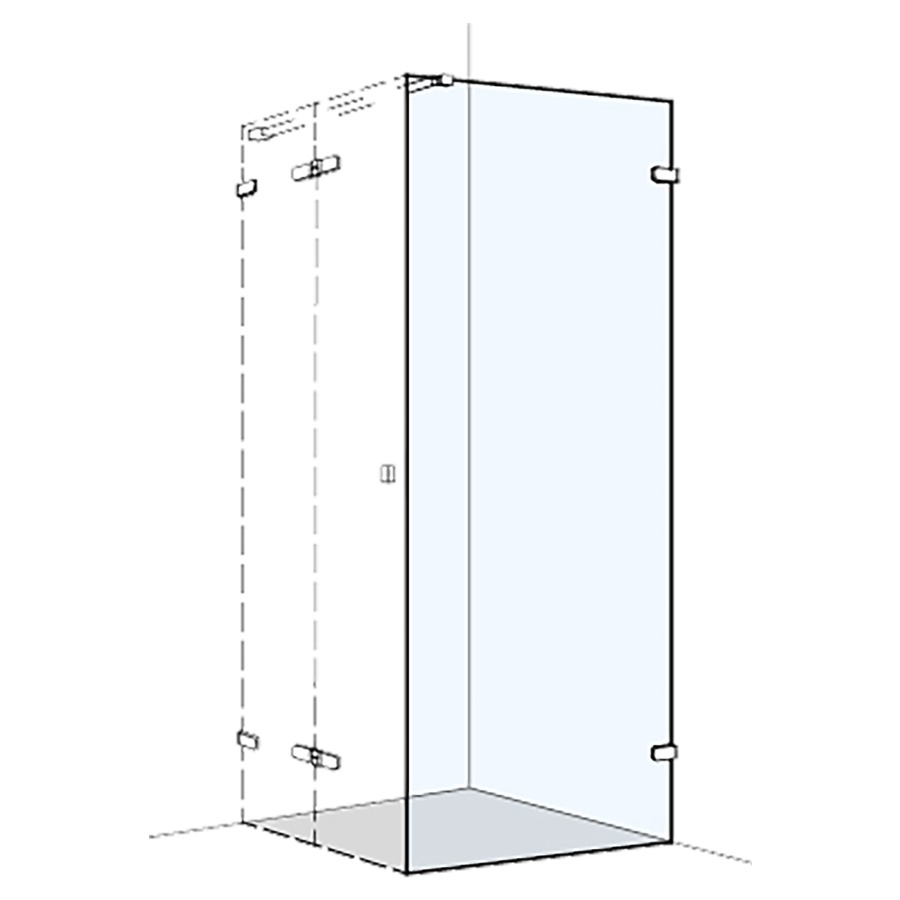 Cloison latérale S505PLUS 
100.1-120 cm, H 200 cm
sans cadre, pour portes pivotante
fixation à droite
MESURES EXACTES SELON PRISE DE MESURE