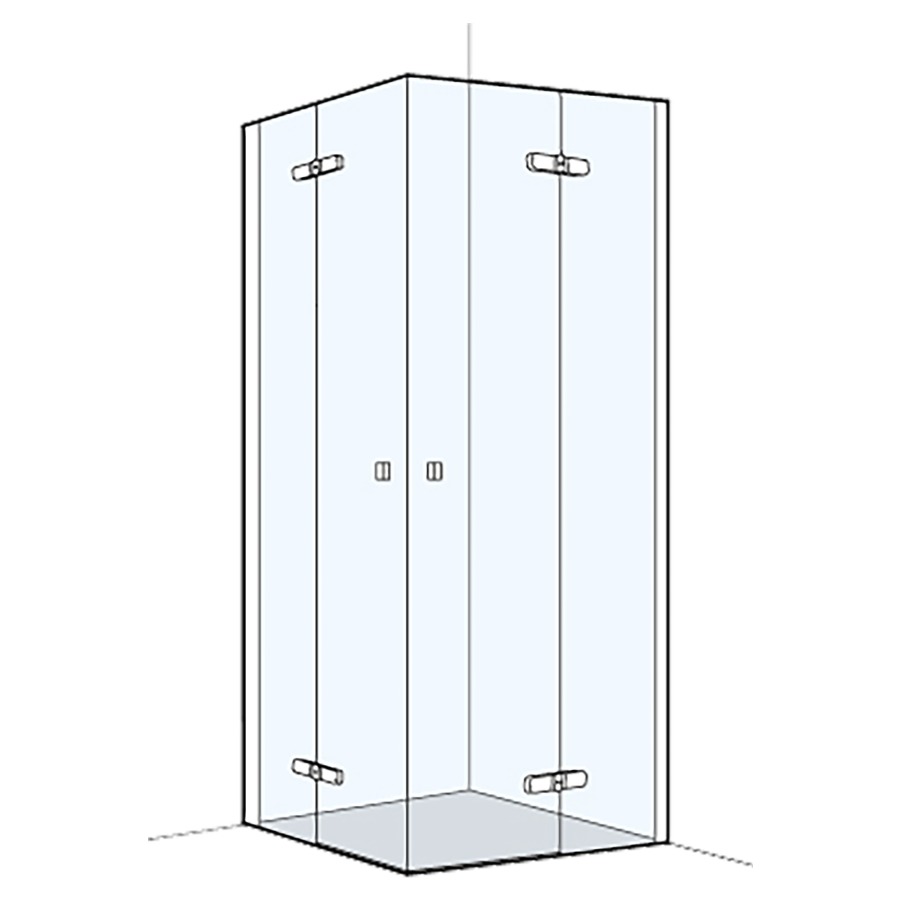 Entrée diagonale S500PLUS
97.5-99 cm, H 200 cm
porte pivotante avec partie fixe à gauche et à droite
avec cadre partiel, profil contre l'éclaboussement