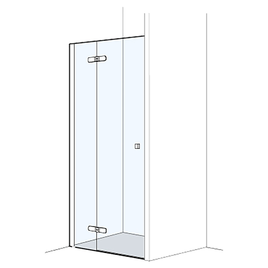 Porte pivotante S500PLUS niche
97.5-99 cm, H 200 cm
avec cadre partiel, avec partie fixe à gauche
 porte charniere à gauche