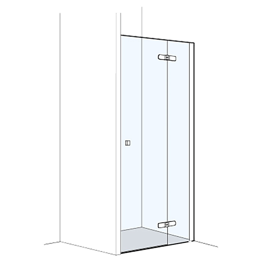 Porte pivotante S500PLUS niche
97.5-99 cm, H 200 cm
avec cadre partiel, avec partie fixe à droite
 porte charniere à droite