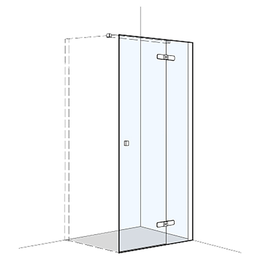 Porte pivotante S500PLUS pour cloison latérale
117.5-119 cm, H 200 cm
avec cadre partiel, avec partie fixe à droite
 porte charniere à droite