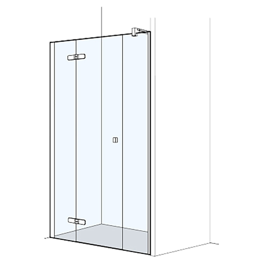 Porte pivotante S500PLUS niche
137-140 cm, H 200 cm
avec cadre partiel, avec partie fixe à gauche
et cloison latérale en alignement
porte charniere à gauche
