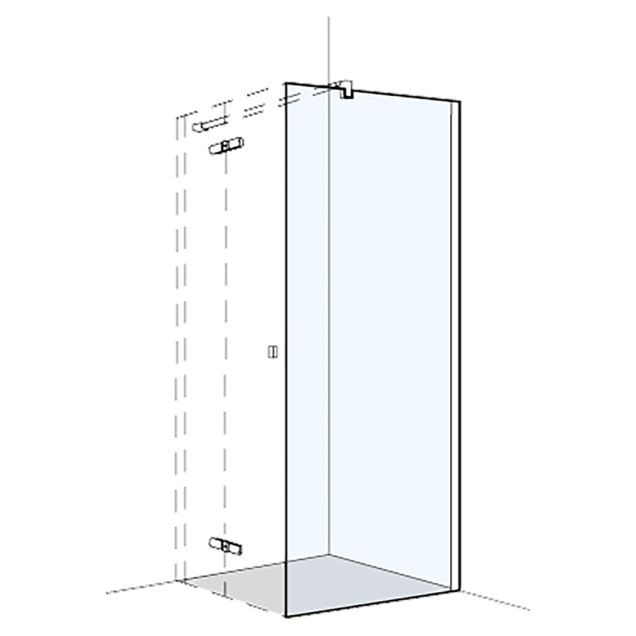 Cloison latérale S500PLUS
107.5-109 cm, H 200 cm
avec cadre partiel, pour portes pivotante
fixation à droite, avec traverse