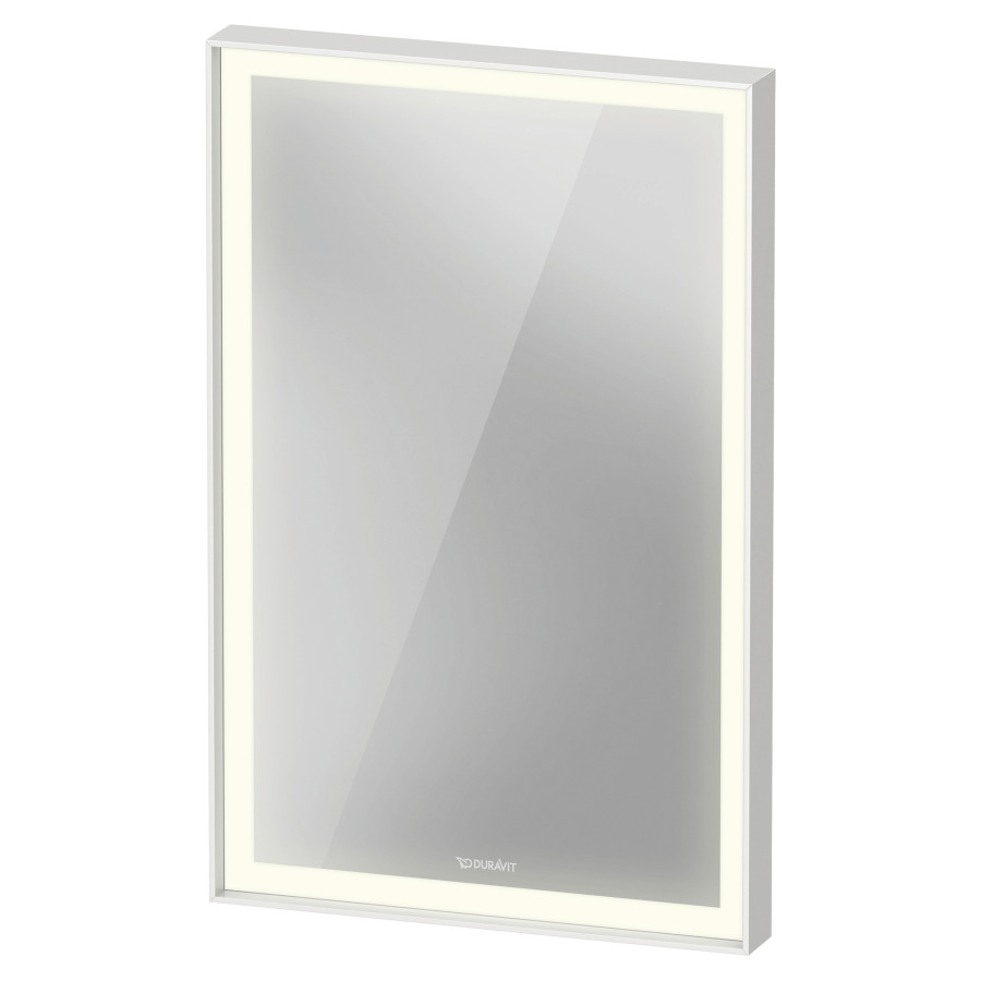 Miroir lumineux L-CUBE
45 x 70 x 6.7 cm
éclairage LED direct, entourante
dimmable, 3500 Kelvin, 18 Watt
interrupteur à capteur en bas à droite, IP44
