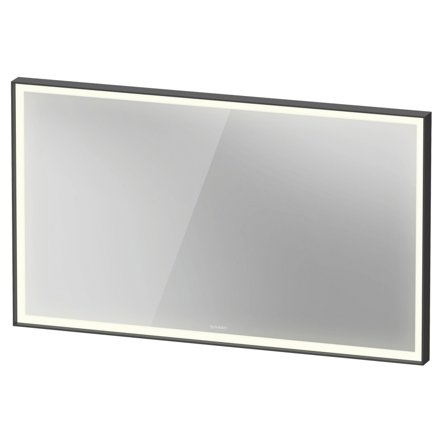 Miroir lumineux L-CUBE
120 x 70 x 6.7 cm
éclairage LED direct, entourante
dimmable, 3500 Kelvin, 32 Watt
interrupteur à capteur en bas à droite
avec chauffage du miroir, IP44