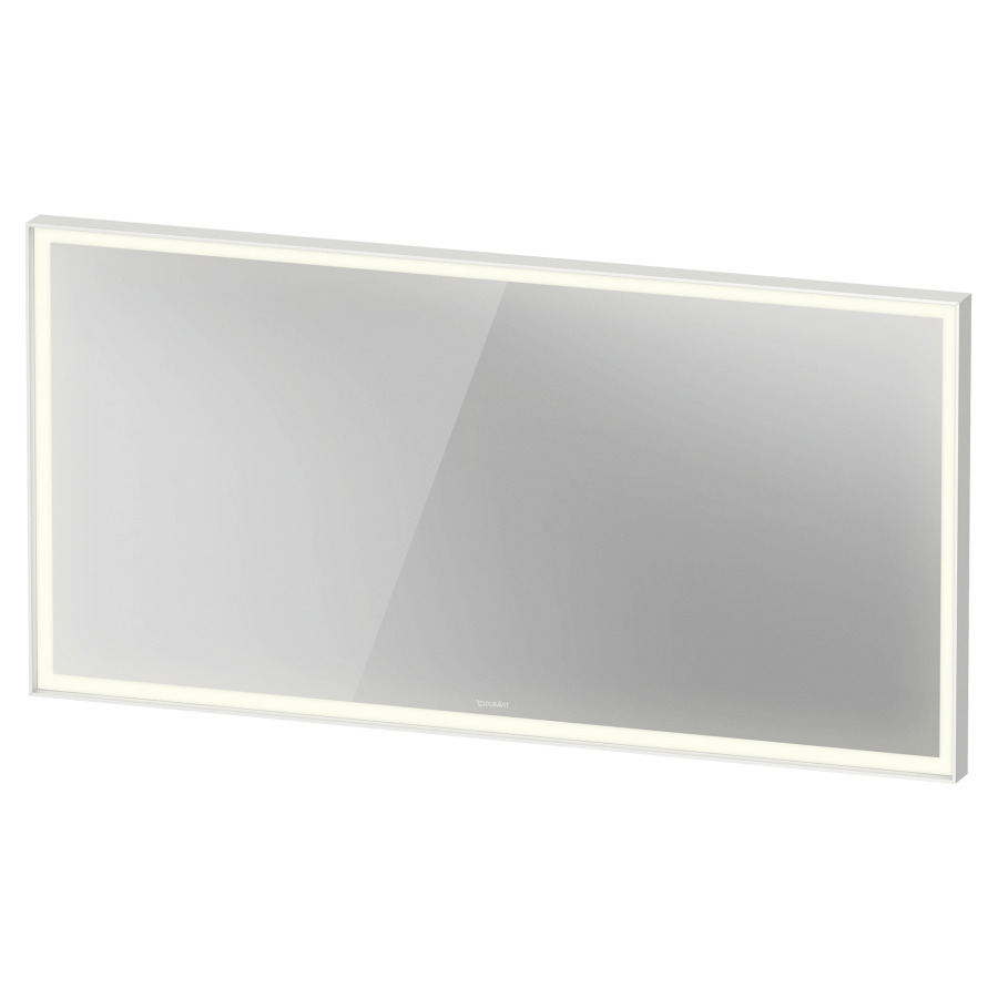 Miroir lumineux L-CUBE
140 x 70 x 6.7 cm
éclairage LED direct, entourante
dimmable, 3500 Kelvin, 36 Watt
interrupteur à capteur en bas à droite
avec chauffage du miroir, IP44