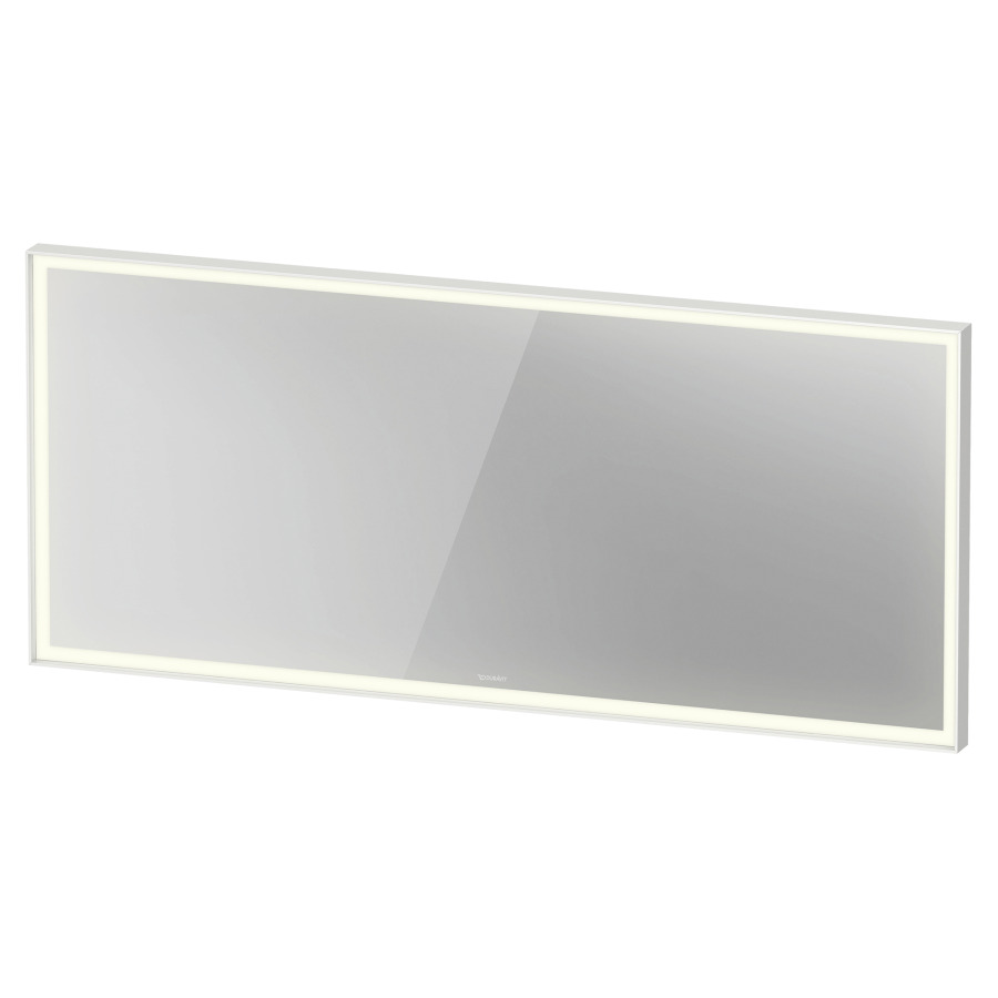 Miroir lumineux L-CUBE
160 x 70 x 6.7 cm
éclairage LED direct, entourante
dimmable, 3500 Kelvin, 41 Watt
interrupteur à capteur en bas à droite
avec chauffage du miroir, IP44
