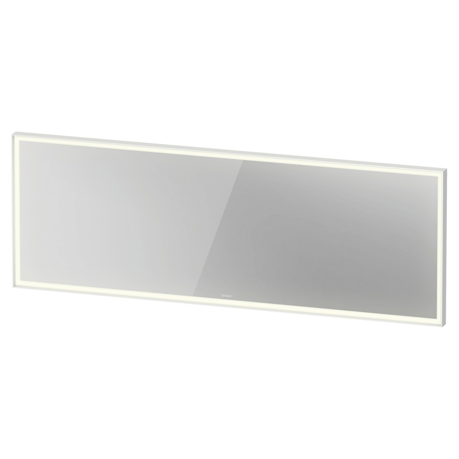Miroir lumineux L-CUBE
200 x 70 x 6.7 cm
éclairage LED direct, entourante
dimmable, 3500 Kelvin, 48 Watt
interrupteur à capteur en bas à droite
avec chauffage du miroir, IP44