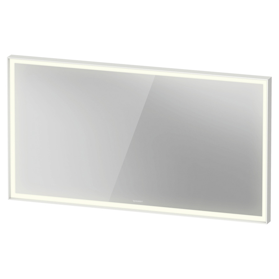 Miroir lumineux L-CUBE
130 x 70 x 6.7 cm
éclairage LED direct, entourante
dimmable, 3500 Kelvin, 36 Watt
interrupteur à capteur en bas à droite
avec chauffage du miroir, IP44