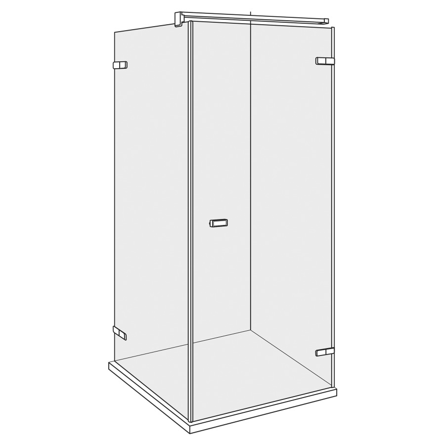 Pendeltür VIVA
-100 x -125 cm, H -220 cm
mit Seitenwand links
Türe Band rechts
Flächenbündige Wandwinkel
ohne Dekoreinlage
GENAUE MASSE NACH AUSMASS