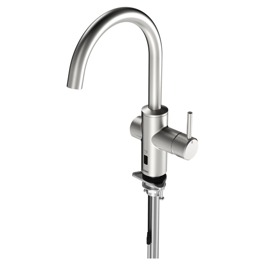 Mélangeur d'évier F5LME Hybrid
pour boiler à basse pression
fonctionnement par mélangeur/détecteur infrarouge
saillie 220 mm
goulot orientable (50°/120°/360°)
débit 8 (L/min)
avec rinçage hygiénique
tuyaux de raccordement flexibles 3/8"
sans pile 101940
sans bloc d'alimentation 101941/942