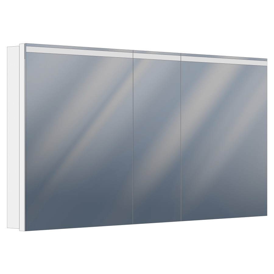 Armoire de toilette Cubango Novo
Tunable White
150 x 74 x 12/15 cm
Profilé en aluminium
3&nbsp;portes à double miroir (60/30/60)
2&nbsp;prises en bas
système breveté à deux
interrupteurs avec commande
rotative et SIDLER Switch
éclairage LED direct
en haut 48 W, en bas 5 W
Lumen en haut 5845, Lumen en bas 751
dimmable, 2000-6500 Kelvin
connexion USB, IP24