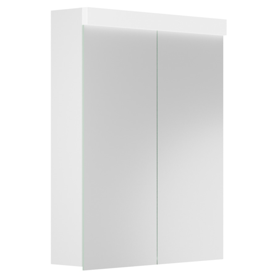 Armoire de toilette Duplex
60 x 73.8 x 14.1 cm
Profilé en aluminium
2&nbsp;portes à double miroir (30/30)
éclairage LED direct et indirect 
10.08 W / 5.71-5.82 W
1&nbsp;prise double en bas à droite
2 tablettes en verre, IP24