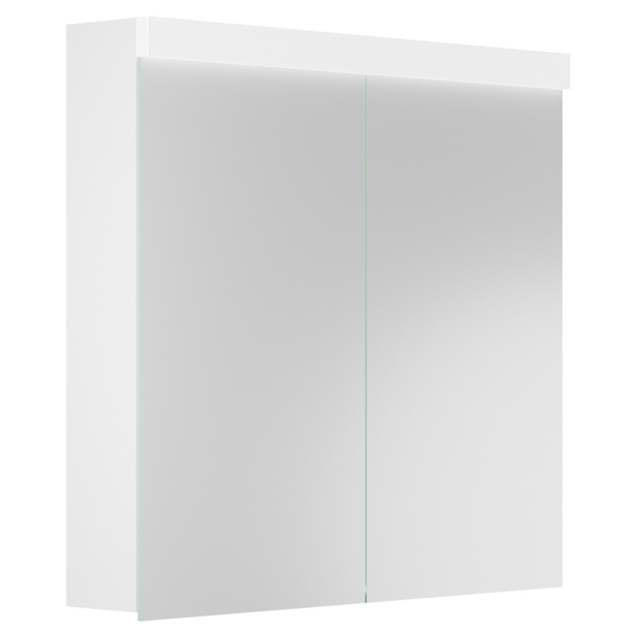 Armoire de toilette Duplex
80 x 73.8 x 14.1 cm
Profilé en aluminium
2&nbsp;portes à double miroir (40/40)
éclairage LED direct et indirect 
14.4 W / 7.69-7.84 W
1&nbsp;prise double en bas à droite
2 tablettes en verre, IP24