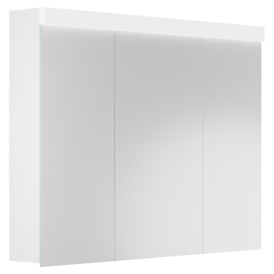 Armoire de toilette Duplex
100 x 73.8 x 14.1 cm
Profilé en aluminium
3&nbsp;portes à double miroir (30/40/30)
éclairage LED direct et indirect 
17.28 W / 9.68-9.87 W
1&nbsp;prise double en bas à droite
6 tablettes en verre, IP24