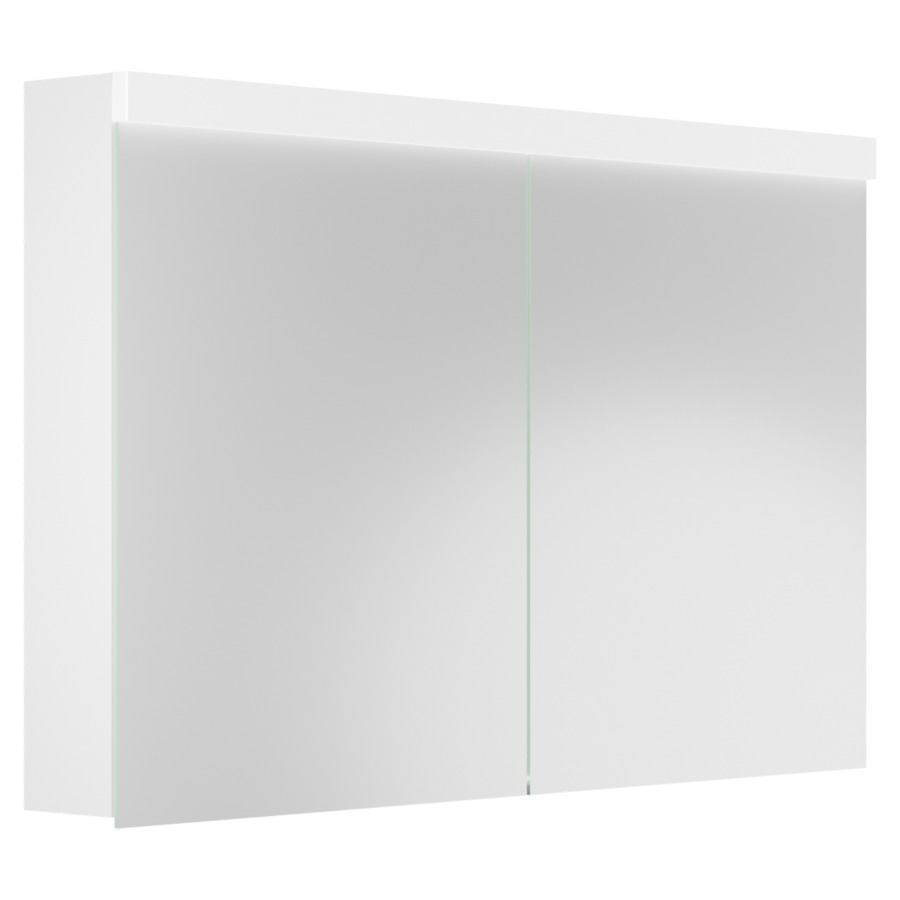 Armoire de toilette Duplex
120 x 73.8 x 14.1 cm
Profilé en aluminium
2&nbsp;portes à double miroir (60/60)
éclairage LED direct et indirect 
21.6 W / 11.66-11.89 W
1&nbsp;prise double en bas à droite
4 tablettes en verre, IP24