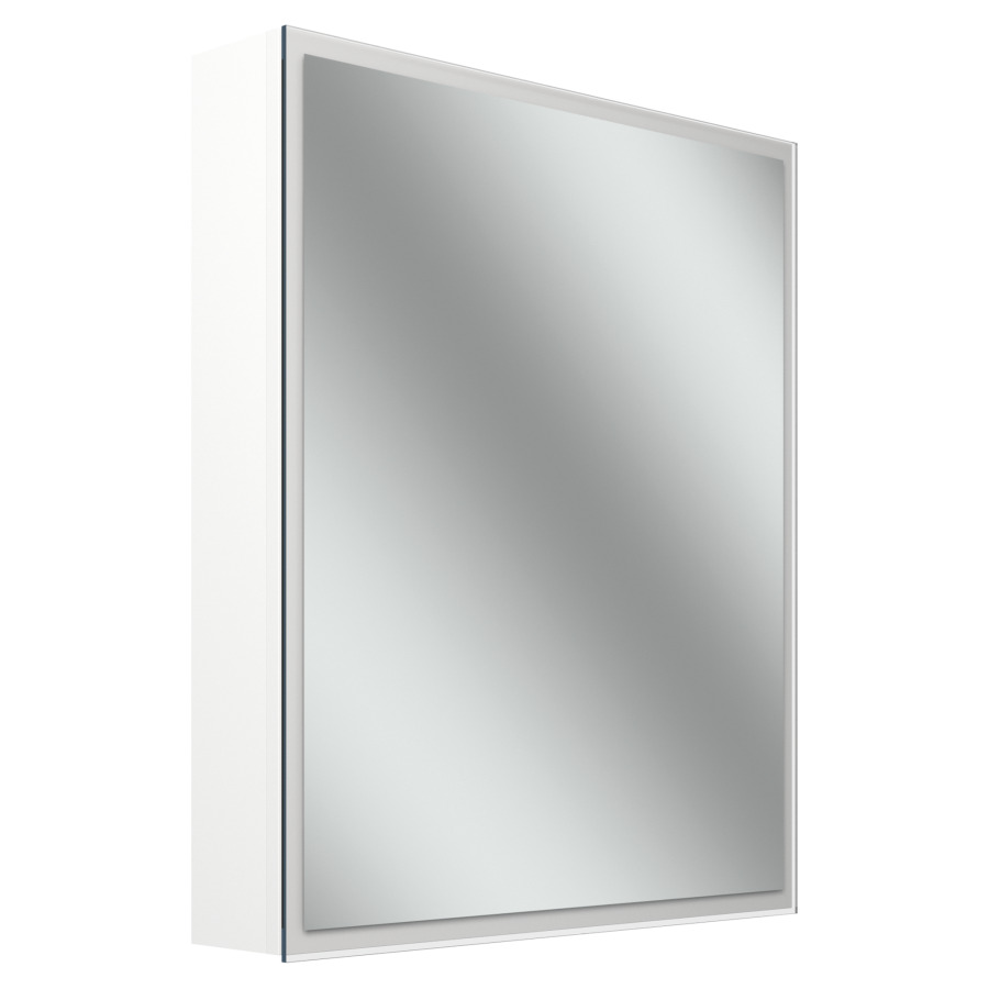 Armoire de toilette Schneider GLOW D2W
61.3 x 73.6 x 13.6 cm
Profilé en aluminium, montage UP/AP
1&nbsp;porte à double miroir, charnière à gauche
éclairage LED, 2000-6500 Kelvin
Dim2Warm, Touch-Slider, 42 Watt
7146 Lumen, 1&nbsp;prise double en bas à
droite sur la paroi latérale, 2 tablettes 
en verre, IP44, Classe d’énergie C