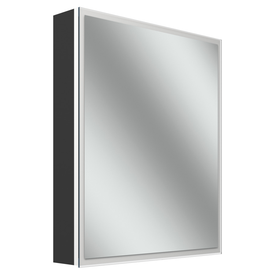 Armoire de toilette Schneider GLOW D2W
61.3 x 73.6 x 13.6 cm
Profilé en aluminium, montage UP/AP
1&nbsp;porte à double miroir, charnière à gauche
éclairage LED, 2000-6500 Kelvin
Dim2Warm, Touch-Slider, 42 Watt
7146 Lumen, 1&nbsp;prise double en bas à
droite sur la paroi latérale, 2 tablettes 
en verre, IP44, Classe d’énergie C