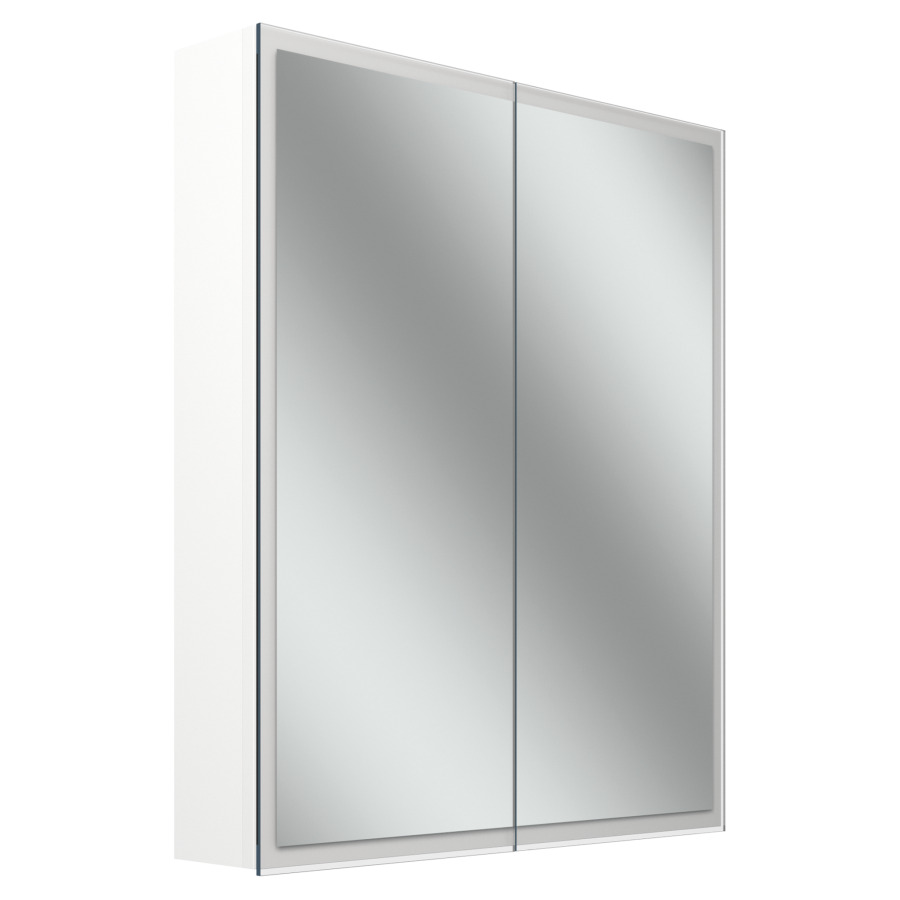 Armoire de toilette Schneider GLOW D2W
61.3 x 73.6 x 13.6 cm
Profilé en aluminium, montage UP/AP
2&nbsp;portes à double miroir
éclairage LED, 2000-6500 Kelvin
Dim2Warm, Touch-Slider, 42 Watt
7146 Lumen, 1&nbsp;prise double en bas à
droite sur la paroi latérale, 2 tablettes 
en verre, IP44, Classe d’énergie C