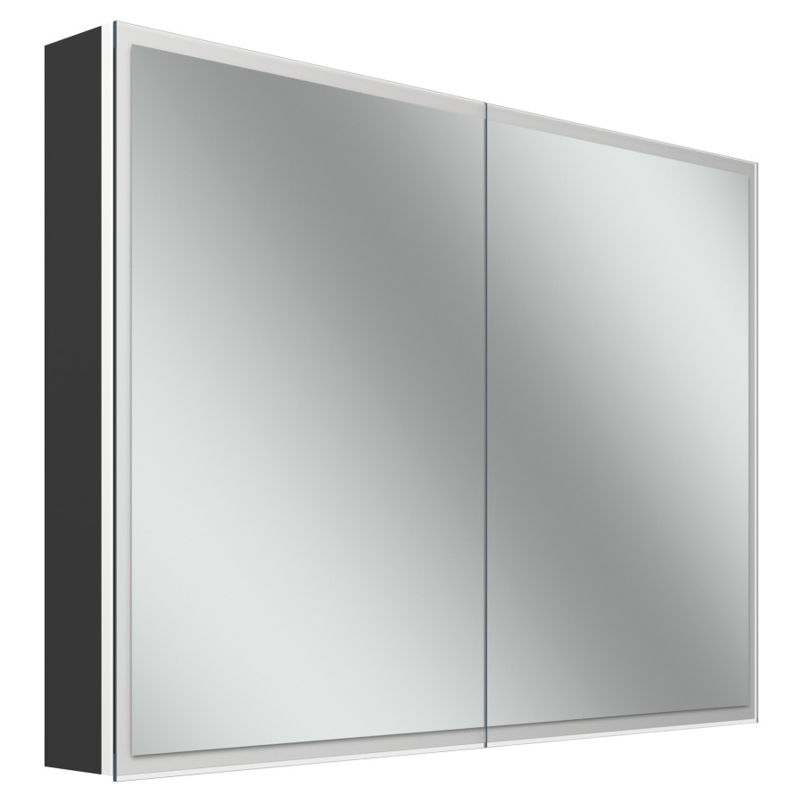 Armoire de toilette Schneider GLOW D2W
101.3 x 73.6 x 13.6 cm
Profilé en aluminium, montage UP/AP
2&nbsp;portes à double miroir
éclairage LED, 2000-6500 Kelvin
Dim2Warm, Touch-Slider, 55 Watt
9419 Lumen, 1&nbsp;prise double en bas à
droite sur la paroi intermédiaire
4 tablettes  en verre, IP44
Classe d’énergie C