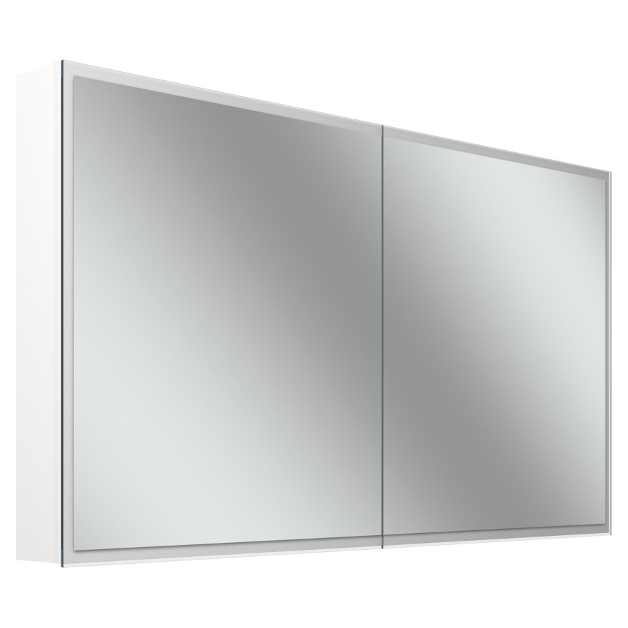 Armoire de toilette Schneider GLOW D2W
131.3 x 73.6 x 13.6 cm
Profilé en aluminium, montage UP/AP
2&nbsp;portes à double miroir
éclairage LED, 2000-6500 Kelvin
Dim2Warm, Touch-Slider, 64 Watt
11043 Lumen, 2 prises doubles
à gauche et à droite en bas de la paroi 
intermédiaire, 4 tablettes  en verre
IP44, Classe d’énergie C