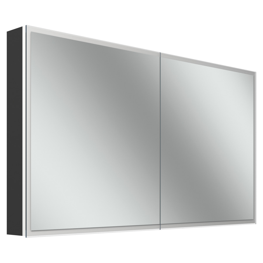 Armoire de toilette Schneider GLOW D2W
131.3 x 73.6 x 13.6 cm
Profilé en aluminium, montage UP/AP
2&nbsp;portes à double miroir
éclairage LED, 2000-6500 Kelvin
Dim2Warm, Touch-Slider, 64 Watt
11043 Lumen, 2 prises doubles
à gauche et à droite en bas de la paroi 
intermédiaire, 4 tablettes  en verre
IP44, Classe d’énergie C