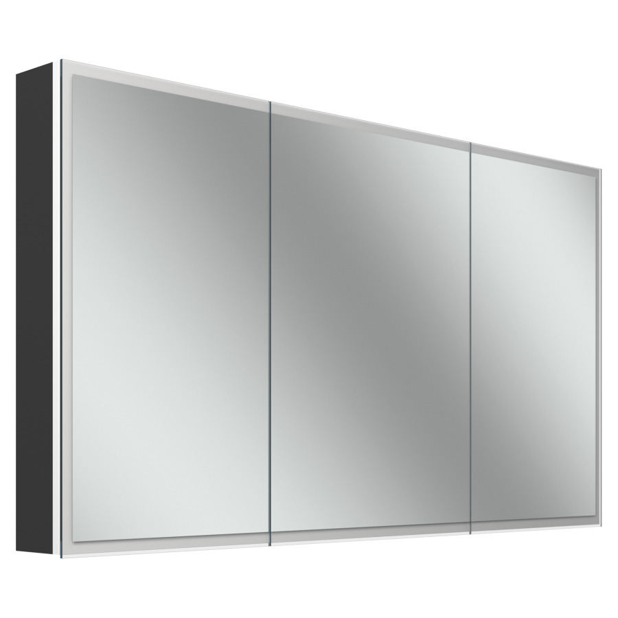 Armoire de toilette Schneider GLOW D2W
131.3 x 73.6 x 13.6 cm
Profilé en aluminium, montage UP/AP
3&nbsp;portes à double miroir
éclairage LED, 2000-6500 Kelvin
Dim2Warm, Touch-Slider, 64 Watt
11043 Lumen, 2 prises doubles
à gauche et à droite en bas de la paroi 
intermédiaire, 4 tablettes  en verre
IP44, Classe d’énergie C