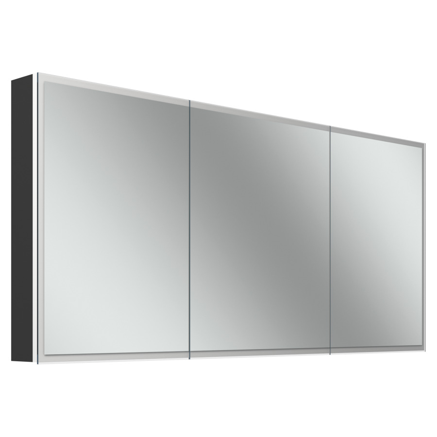 Armoire de toilette Schneider GLOW D2W
161.3 x 73.6 x 13.6 cm
Profilé en aluminium, montage UP/AP
3&nbsp;portes à double miroir
éclairage LED, 2000-6500 Kelvin
Dim2Warm, Touch-Slider, 74 Watt
12667 Lumen, 2 prises doubles
à gauche et à droite en bas de la paroi 
intermédiaire, 6 tablettes  en verre
IP44, Classe d’énergie C