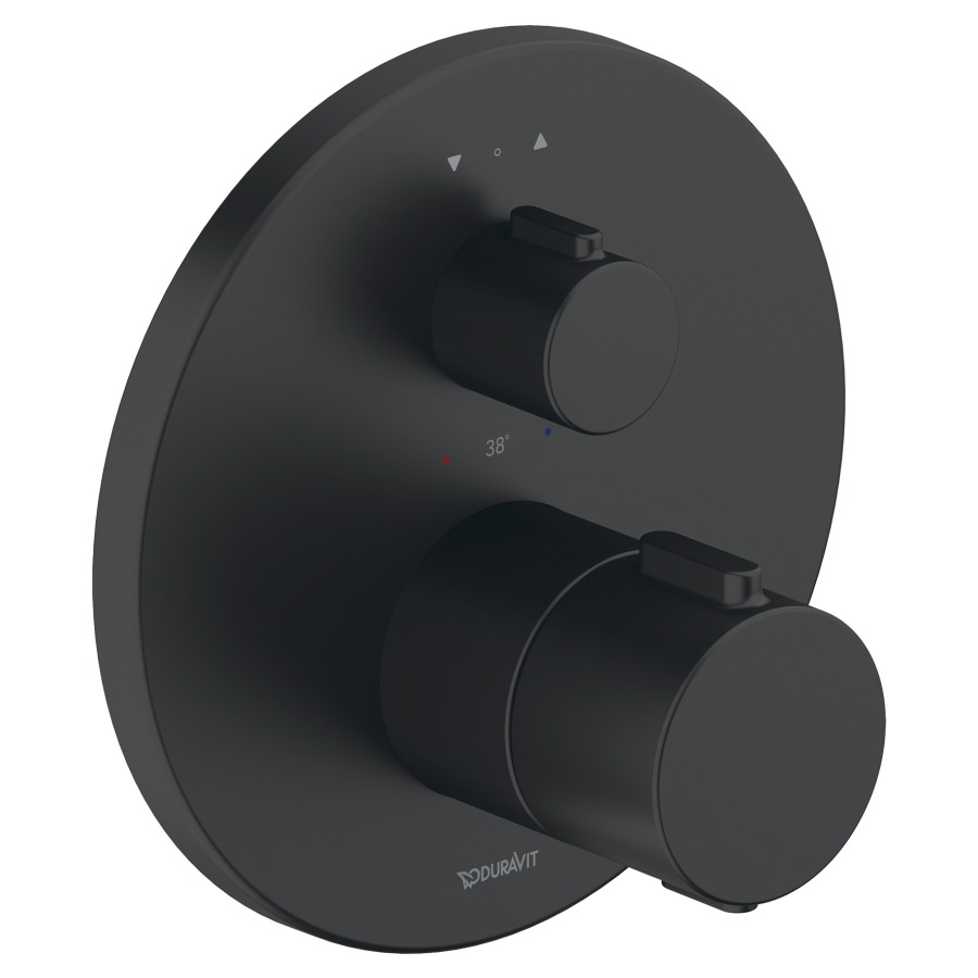 Mélangeur pour bain/douche DURAVIT UP
set de montage final, avec thermosta
avec robinet d'arrèt et inverseur
pour commander 2 fonctions
dispositif d'antisiphonnage intégré
rosace D 17 cm, débit 20.5 (L/min)
sans corps à encastrer 714 241/242
groupe acoustique&nbsp;I