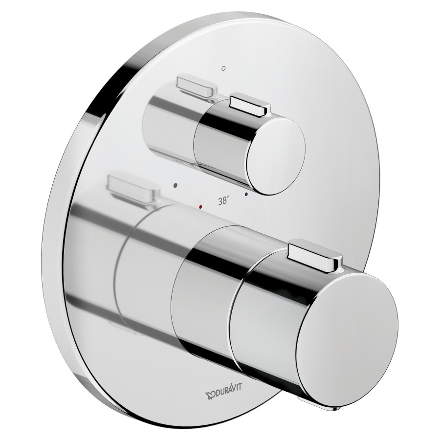Mélangeur de douche DURAVIT UP
set de montage final, avec thermosta
pour commander 1 fonction
rosace D 17 cm, débit 20.5 (L/min)
sans corps à encastrer 714 241/242
groupe acoustique&nbsp;I