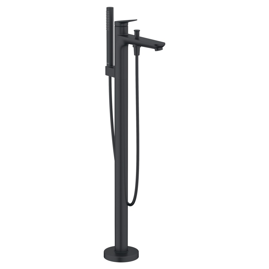 Mélangeur de bain WAVE
modèle à poser, hauteur d'écoulement 764-834 mm
saillie 225 mm, sans corps à encastrer
102642, tuyau de douche, douche à main
support de douche