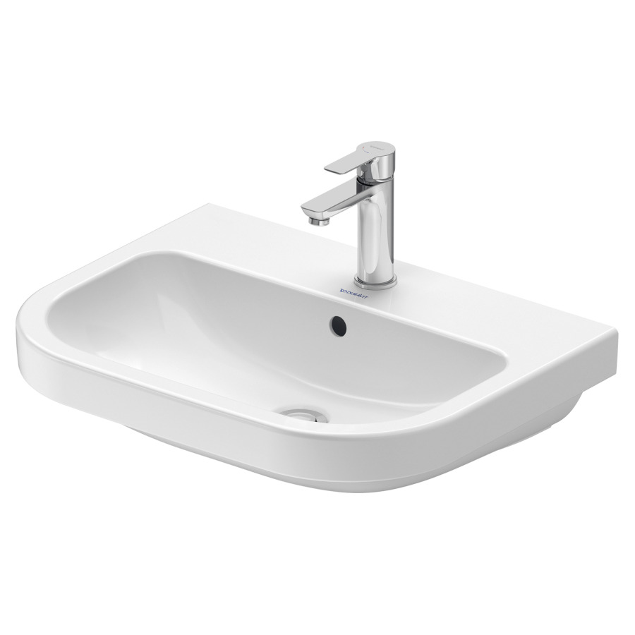 Lavabo D-CODE
60 x 16.5 x 46 cm
Céramique, partie inférieure émaillée
montage mural
avec trop-plein
