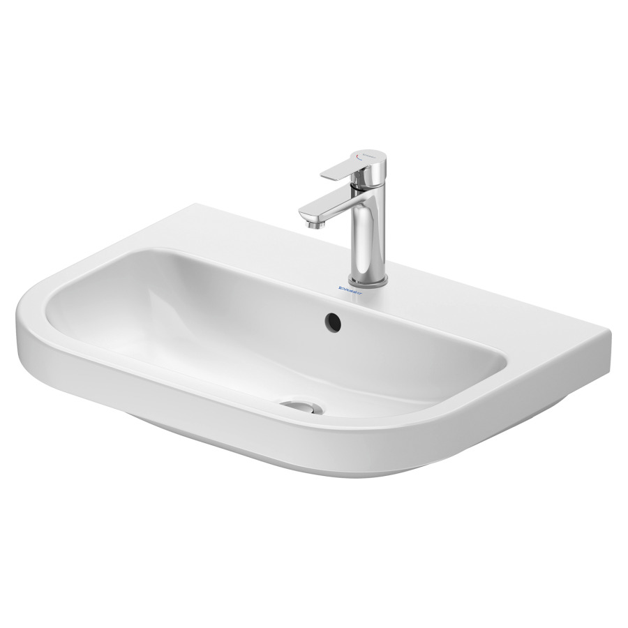 Lavabo D-CODE
65 x 16.5 x 46 cm
Céramique, partie inférieure émaillée
montage mural
avec trop-plein