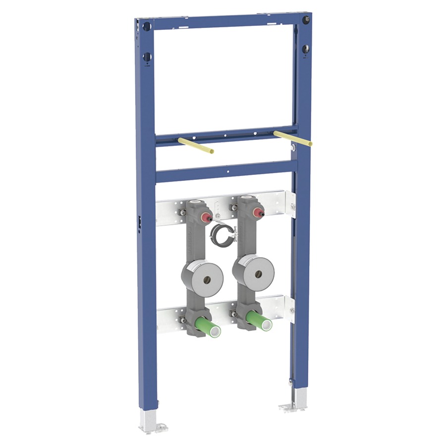Élément pour lavabo DUOFIX Typ 112
50 x 112 x 7.5 cm
pour robinetterie monobloc 
avec deux unités pour compteur d'eau
robinet d'arrêt encastré JRG LegioStop
et té de raccordement, cadre de 
montage, matériel de fixation