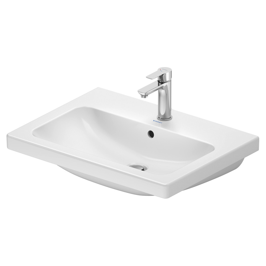 Lavabo D-CODE
65 x 16.5 x 48 cm
Céramique, partie inférieure émaillée
montage mural
avec trop-plein
