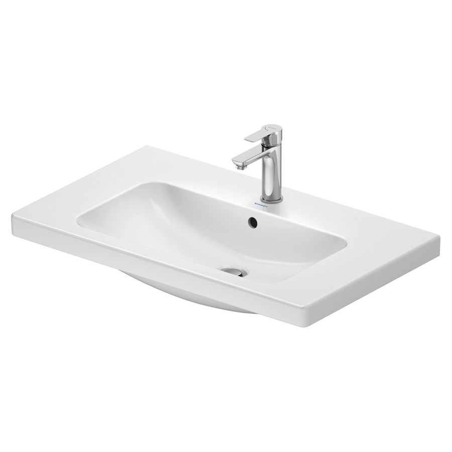 Lavabo D-CODE
80 x 16.5 x 48 cm
Céramique, partie inférieure émaillée
montage mural
avec trop-plein