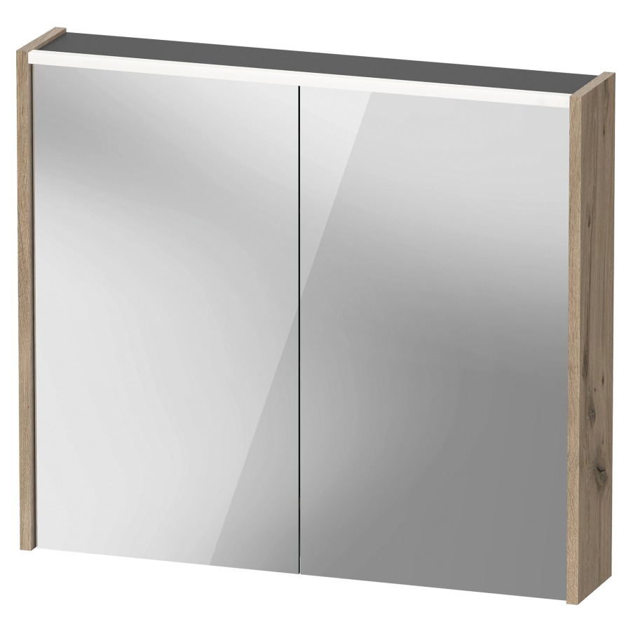 Armoire de toilette D-CODE
80 x 70 x 14.8 cm
1&nbsp;prise, 2&nbsp;portes à double miroir
2 étagères en verre
éclairage LED direct
en haute 6 Watt, 4000 Kelvin
Classe d’énergie D, IP44
