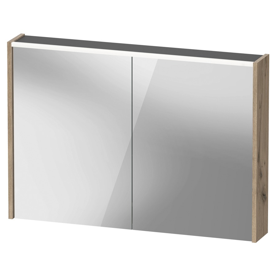 Armoire de toilette D-CODE
100 x 70 x 14.8 cm
1&nbsp;prise, 2&nbsp;portes à double miroir
2 étagères en verre
éclairage LED direct
en haute 7 Watt, 4000 Kelvin
Classe d’énergie D, IP44