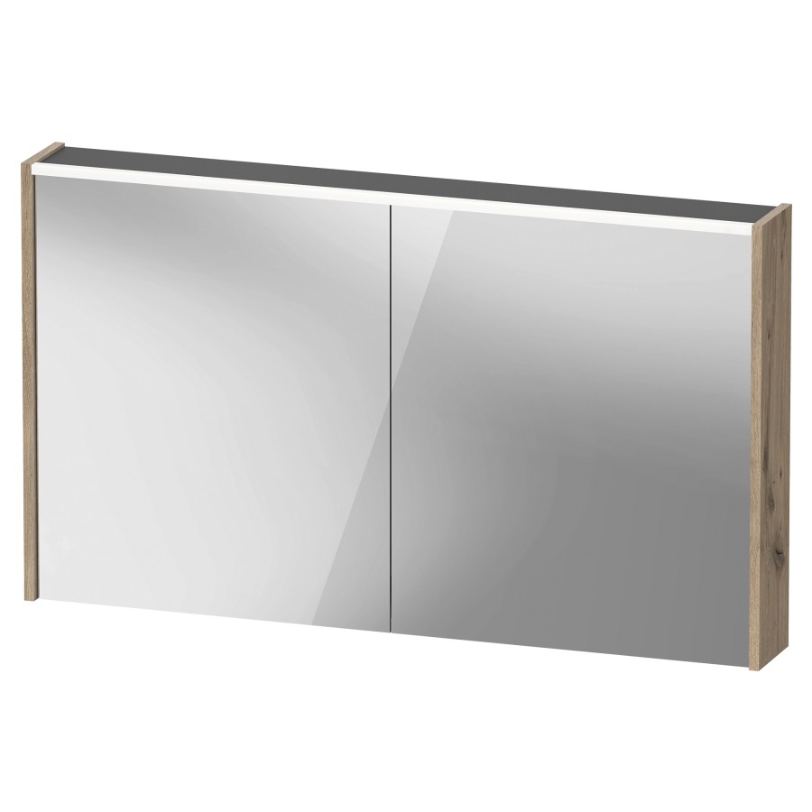 Armoire de toilette D-CODE
120 x 70 x 14.8 cm
1&nbsp;prise, 2&nbsp;portes à double miroir
2 étagères en verre
éclairage LED direct
en haute 9 Watt, 4000 Kelvin
Classe d’énergie D, IP44