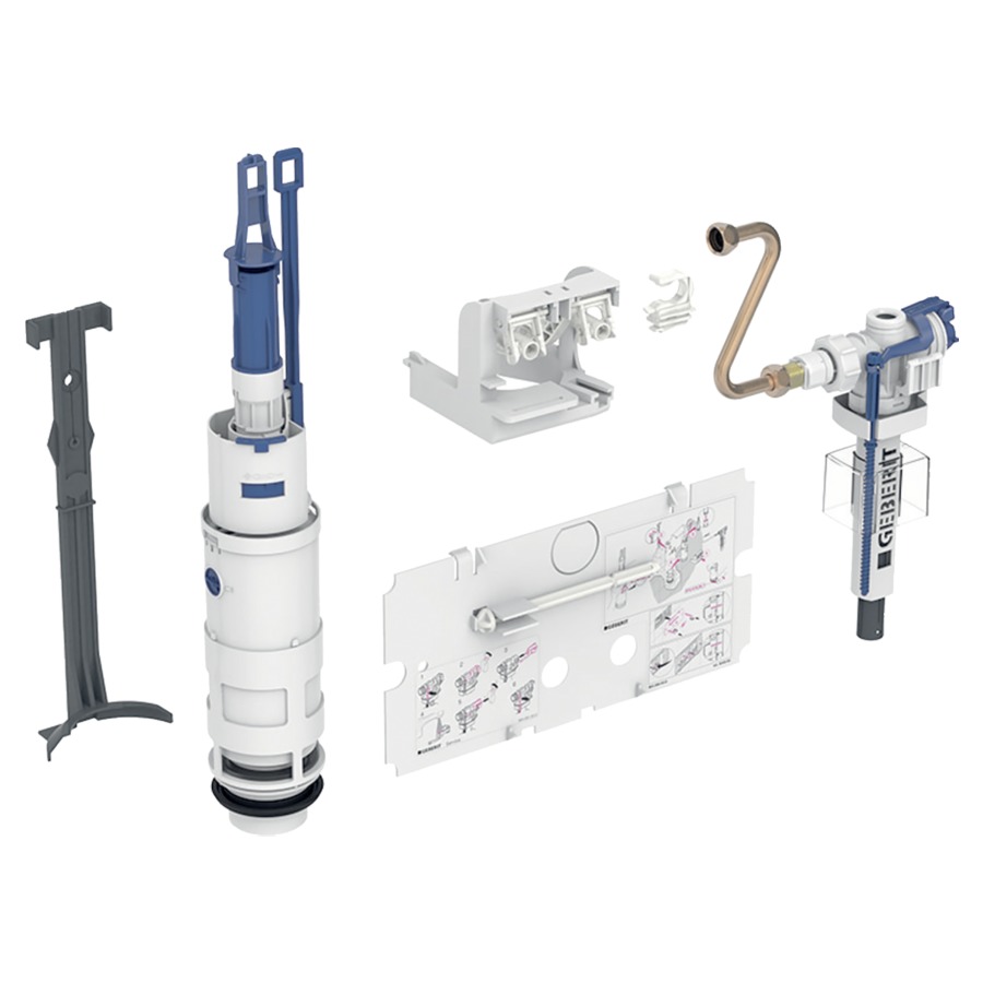 Set de transformation GEBERIT
pour rinçage à 2 quantités avec valve
de remplissage type 383, pour chasse d'eau 
à encastrer Geberit type 110.800