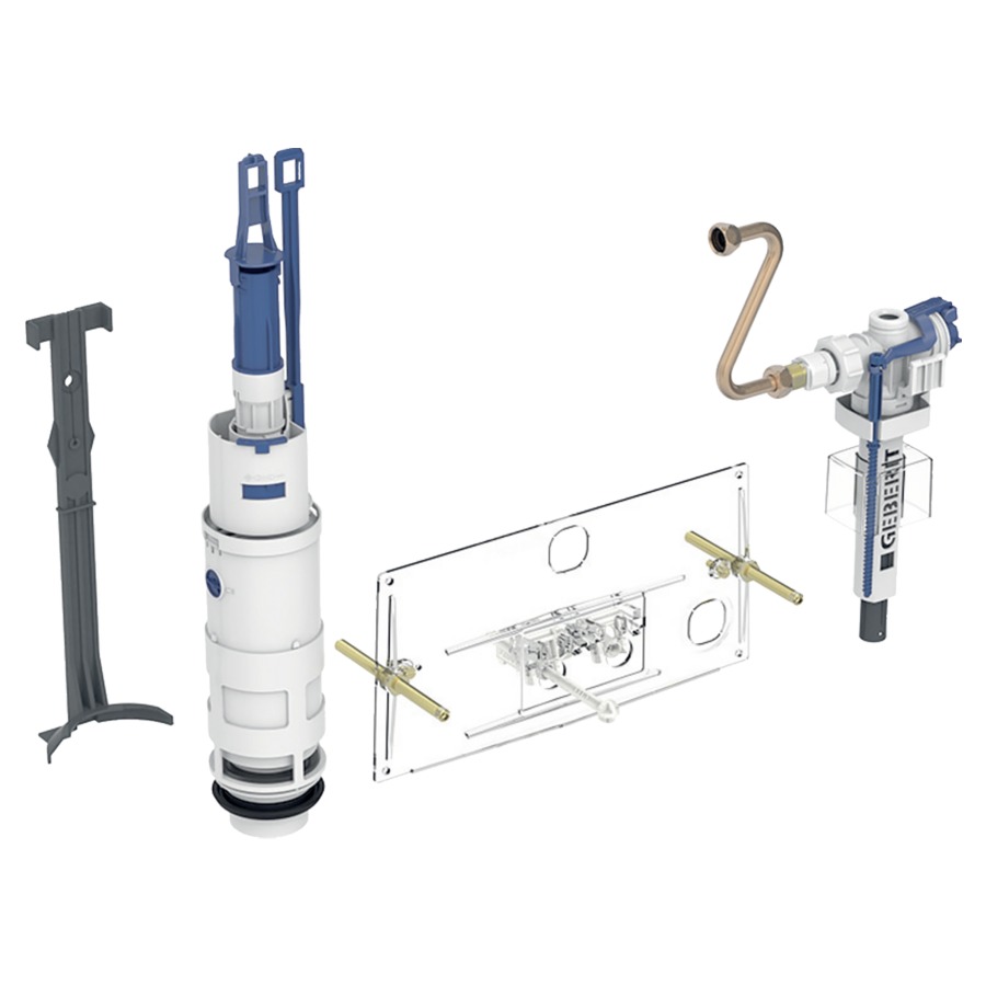 Set de transformation GEBERIT
pour rinçage à 2 quantités, pour chasses 
d'eau à encastrer types 10.400 et 10.800