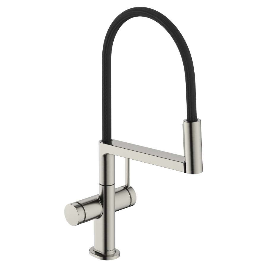 Spültischmischer TALIS SELECT M54
PowderSpray, Ausladung 213 mm
Schwenkauslauf Auszugsbrause
60°, 110°, 150° oder 360°
Auszugbrause, Brausestrahl
und Laminarstrahl, Select-Button
On/Off, MagFit magnetische
Brausehalterung, Quick-Connect
Brauseschlauch
Durchflussmenge 5.6 (L/min)
Energieklasse A, Geräuschgruppe I