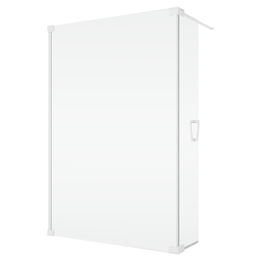 Cloison latérale CADURA Walk-In
avec element battant mobile
44 cm charnières à gauche
120 cm, H 200 cm
avec barre de stabilisation
ouverture de l'élément battant
à 90° vers l'intérieur et l'extérieur