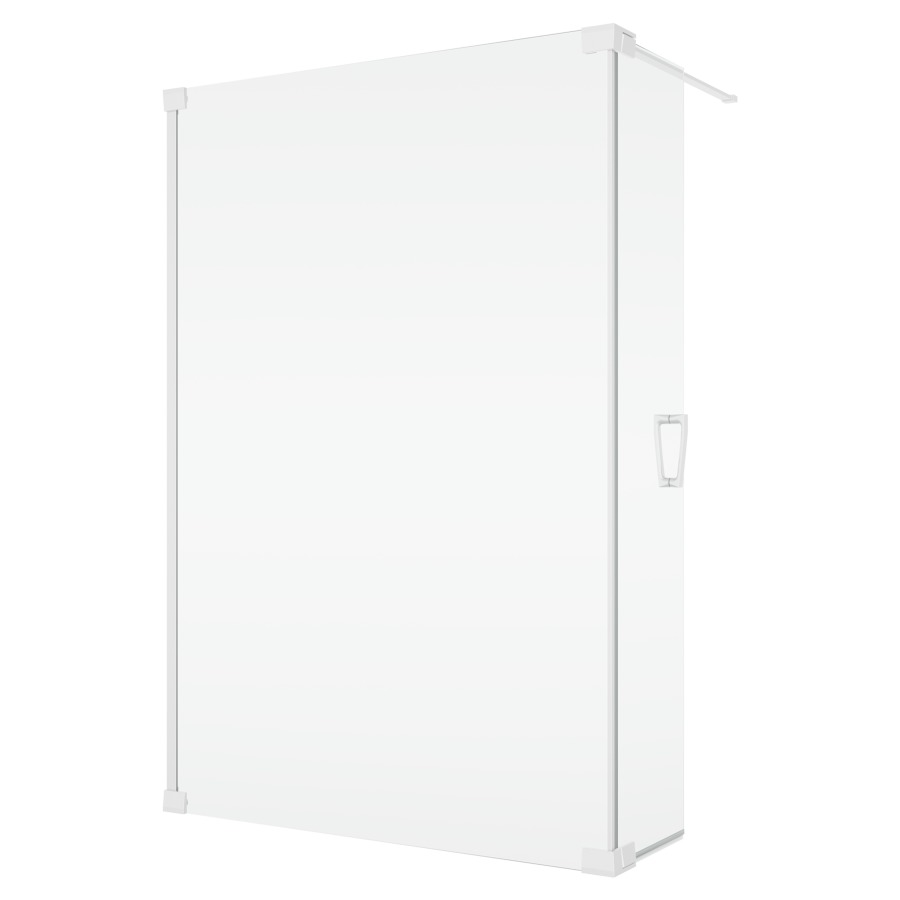 Cloison latérale CADURA Walk-In
avec element battant mobile
44 cm charnières à gauche
120 cm, H 200 cm
avec barre de stabilisation
ouverture de l'élément battant
à 90° vers l'intérieur et l'extérieur