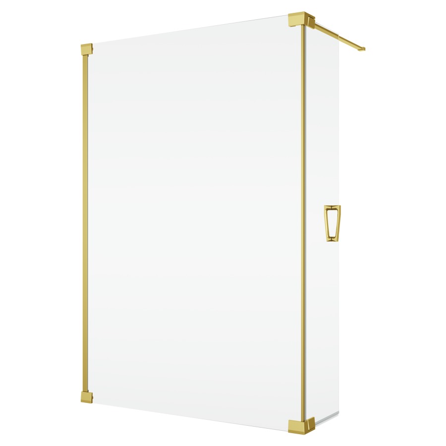 Cloison latérale CADURA Walk-In
avec element battant mobile
44 cm charnières à gauche
120 cm, H 200 cm
avec barre de stabilisation
ouverture de l'élément battant
à 90° vers l'intérieur et l'extérieur