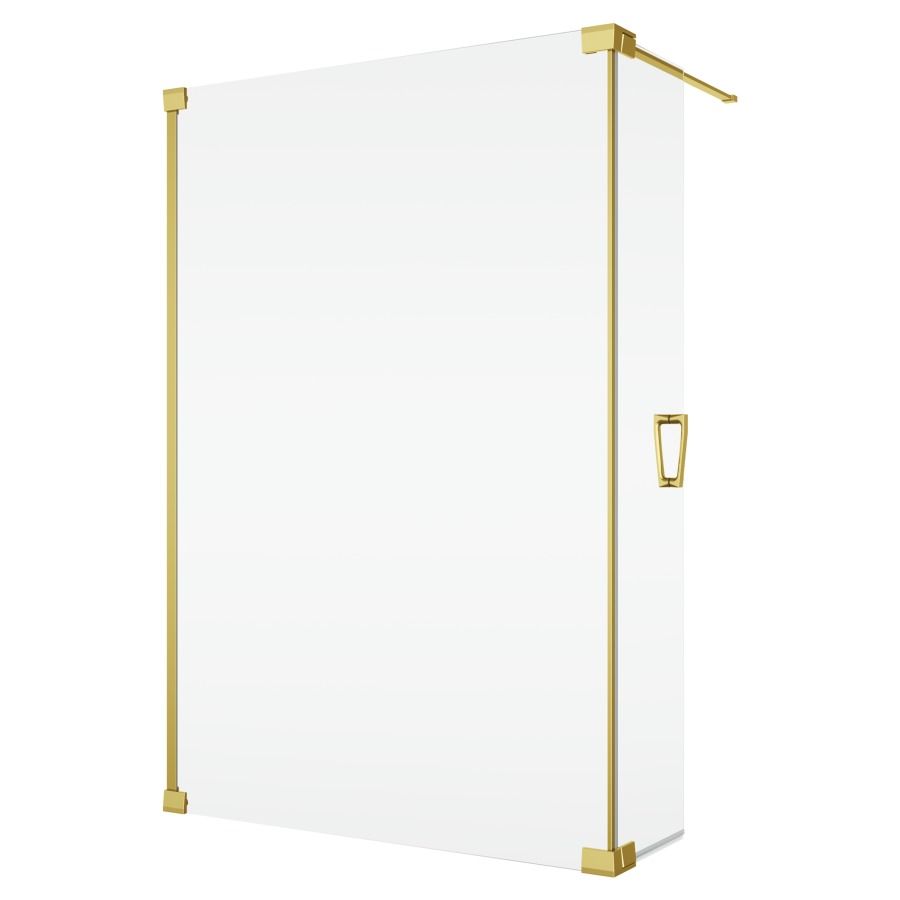Cloison latérale CADURA Walk-In
avec element battant mobile
44 cm charnières à gauche
120 cm, H 200 cm
avec barre de stabilisation
ouverture de l'élément battant
à 90° vers l'intérieur et l'extérieur