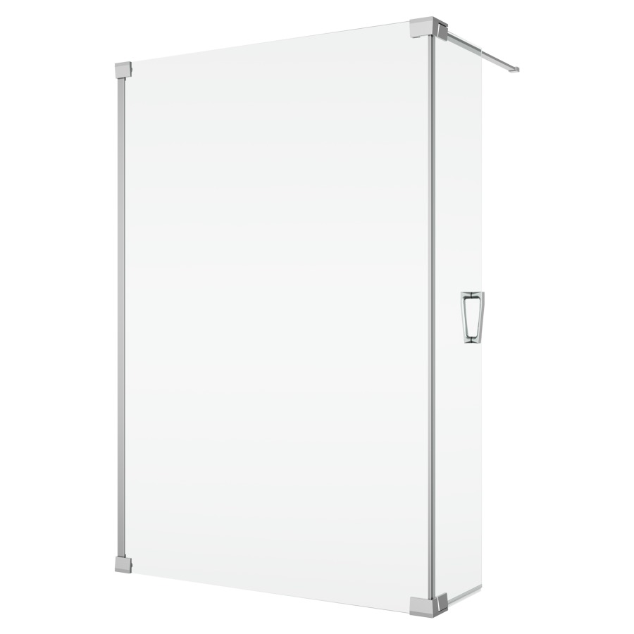 Cloison latérale CADURA Walk-In
avec element battant mobile
44 cm charnières à gauche
120 cm, H 200 cm
avec barre de stabilisation
ouverture de l'élément battant
à 90° vers l'intérieur et l'extérieur
