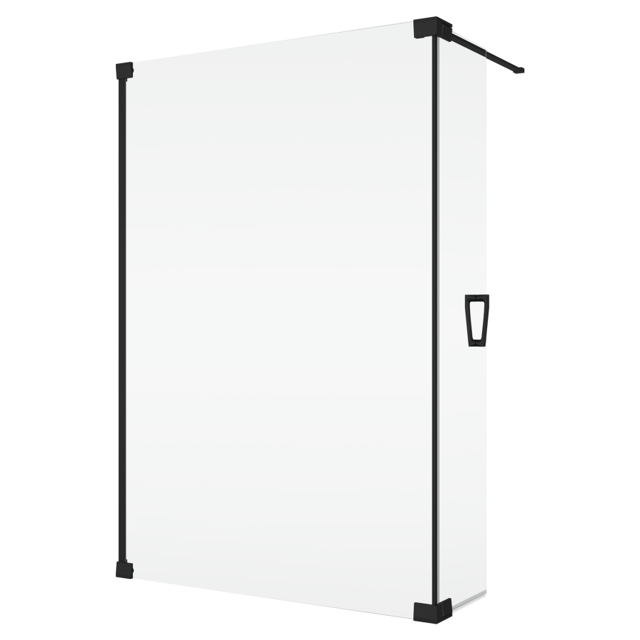 Cloison latérale CADURA Walk-In
avec element battant mobile
44 cm charnières à gauche
120 cm, H 200 cm
avec barre de stabilisation
ouverture de l'élément battant
à 90° vers l'intérieur et l'extérieur